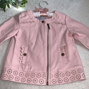 Tahari Pink Faux Leather Jacket 2T 🤩 EUC